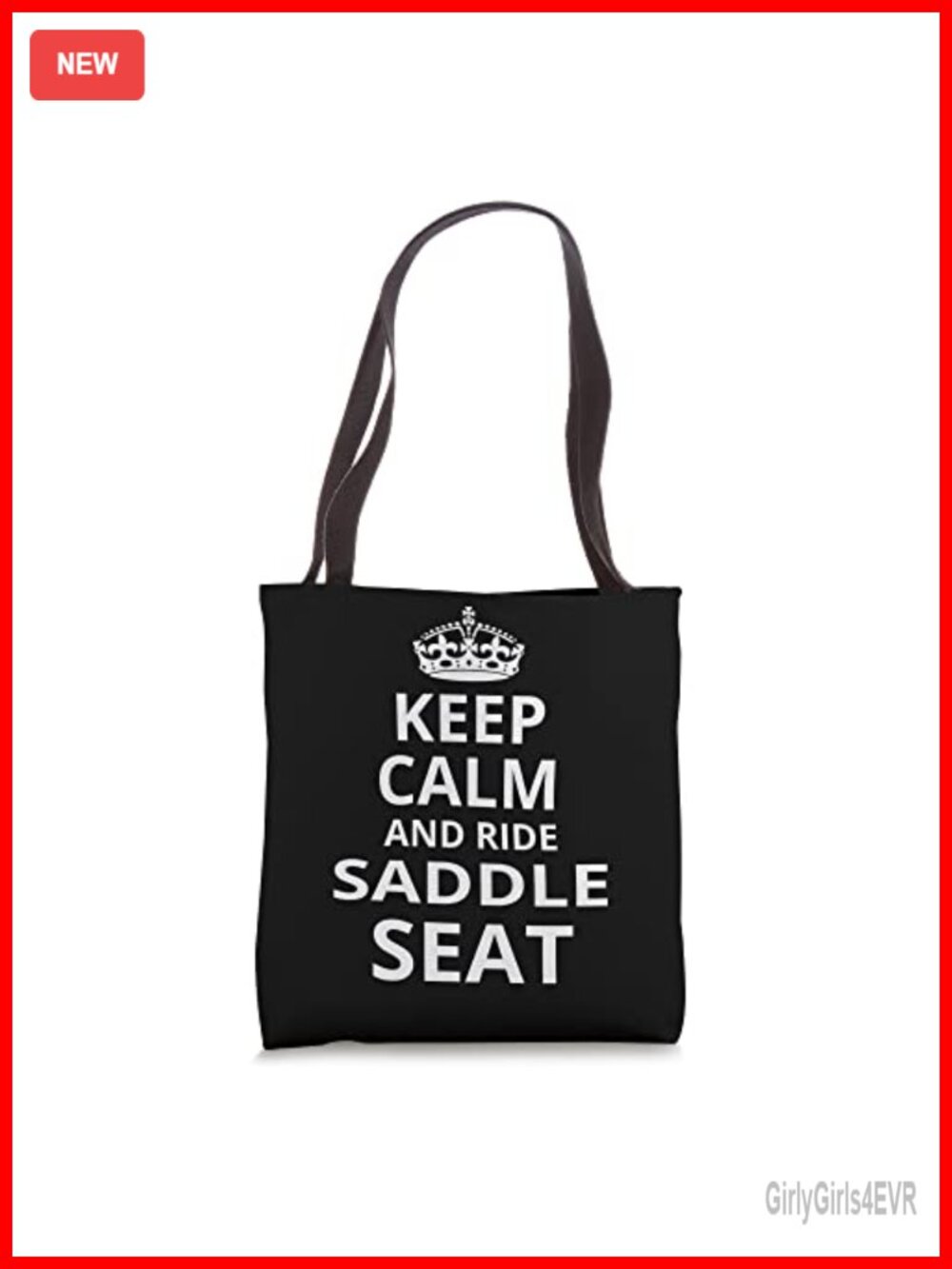 Retro Keep Calm and Ride Saddle Seat Tote Bag Polyester